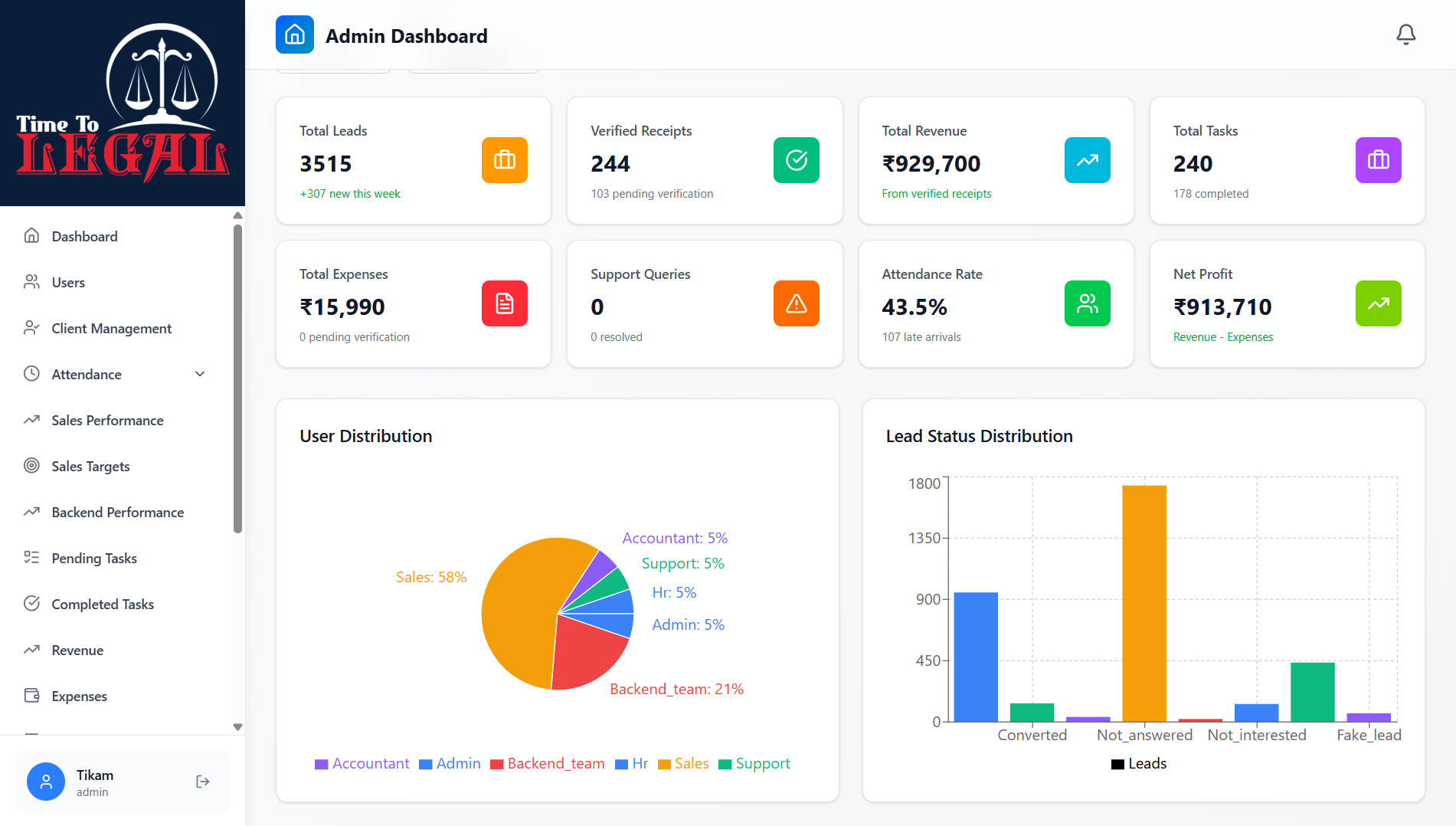 Time To Legal CRM